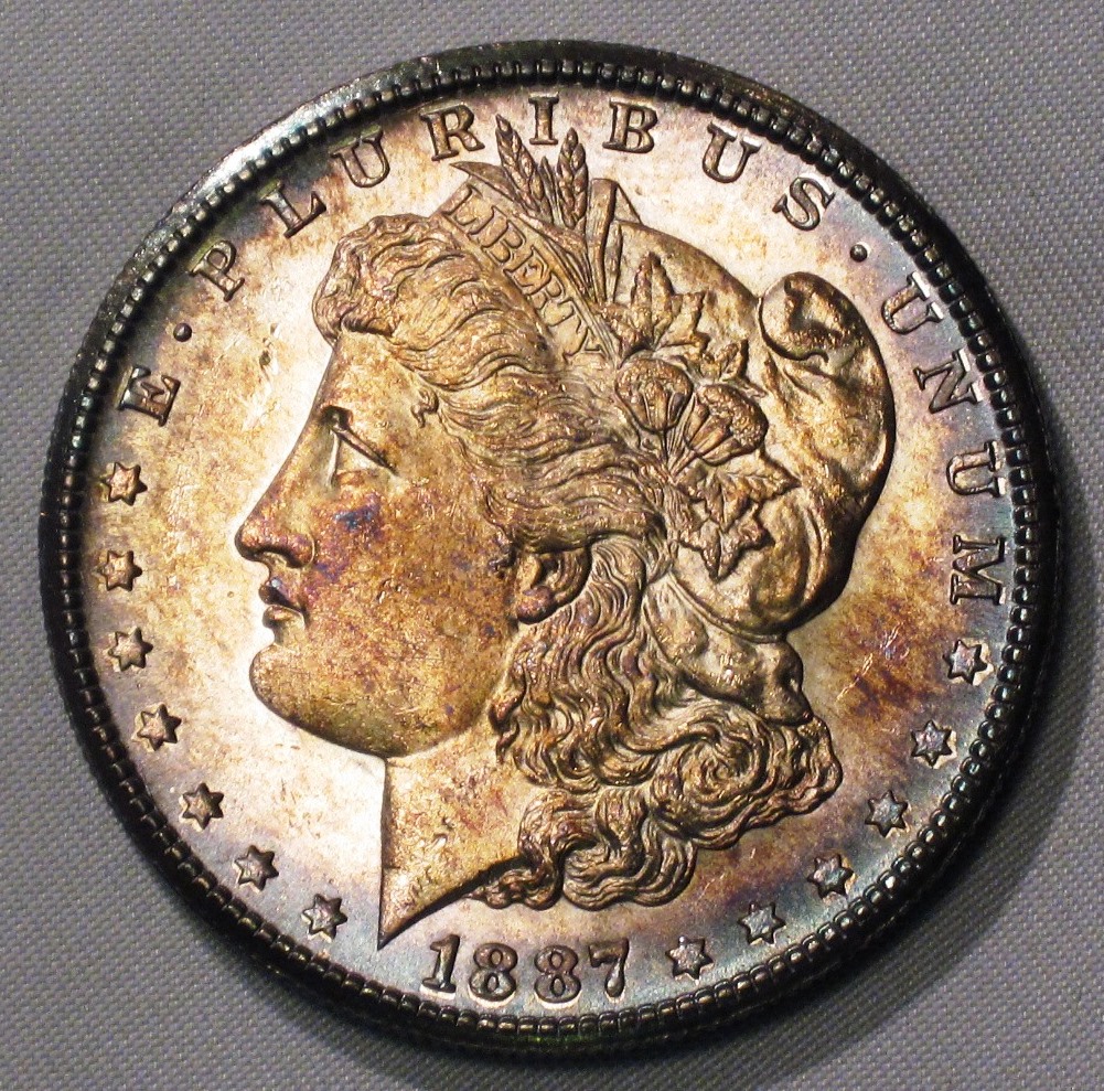 Morgan Dollar 1887-S Choice BU Nice Toning Silver Coin WDEE-16 - $325.