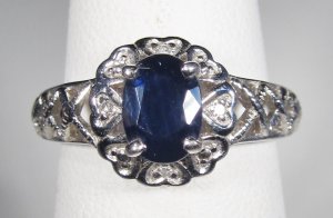 10K Gold Sapphire & Diamond Ring WC-086