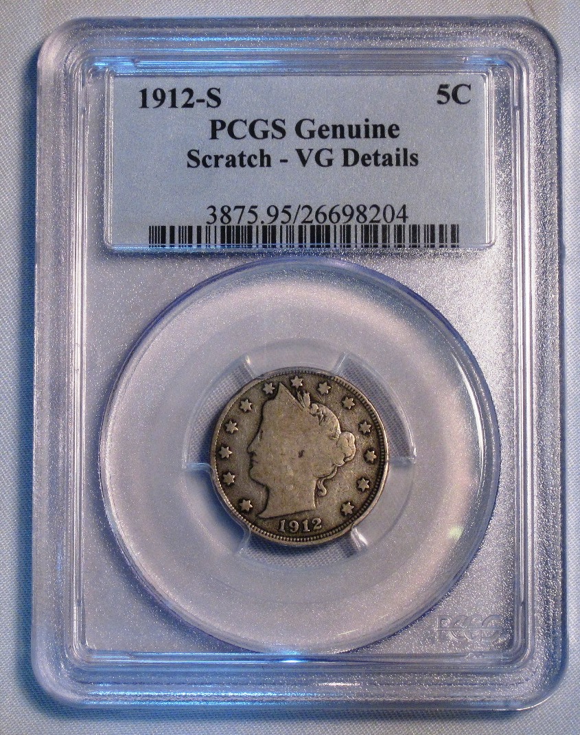 1912 D 5c Liberty V Nickel US Coin Genuine 