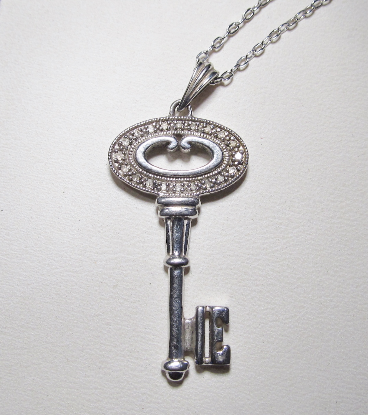 Sterling Silver & Diamond Key Pendant Necklace WC-362 - $119.00 ...